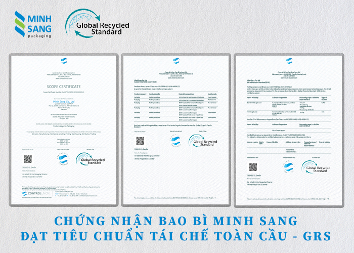 bai-viet Minh Sang đạt chứng nhận đạt tiêu chuẩn tái chế toàn cầu GRS
