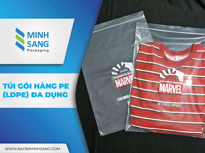 Túi gói hàng PE có độ dẻo và độ bền cao, rất nhẹ