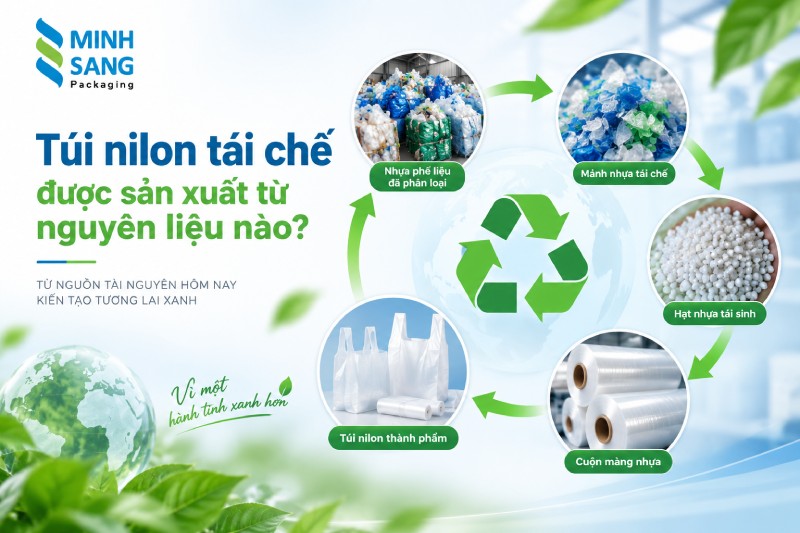 Túi nilon tái chế được sản xuất từ nguyên liệu nào?