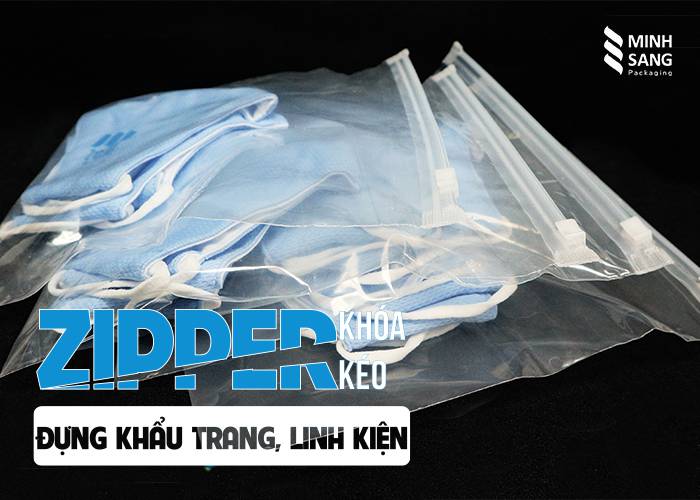 túi zipper dùng để đựng khẩu trang và đồ điện tử