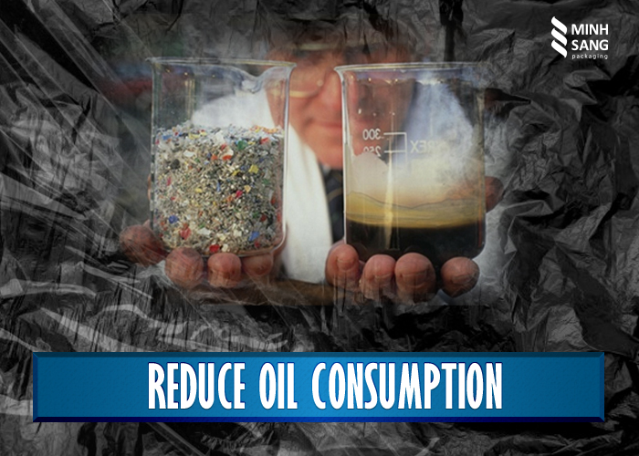 Using recycled plastic bags helps reduce oil consumption